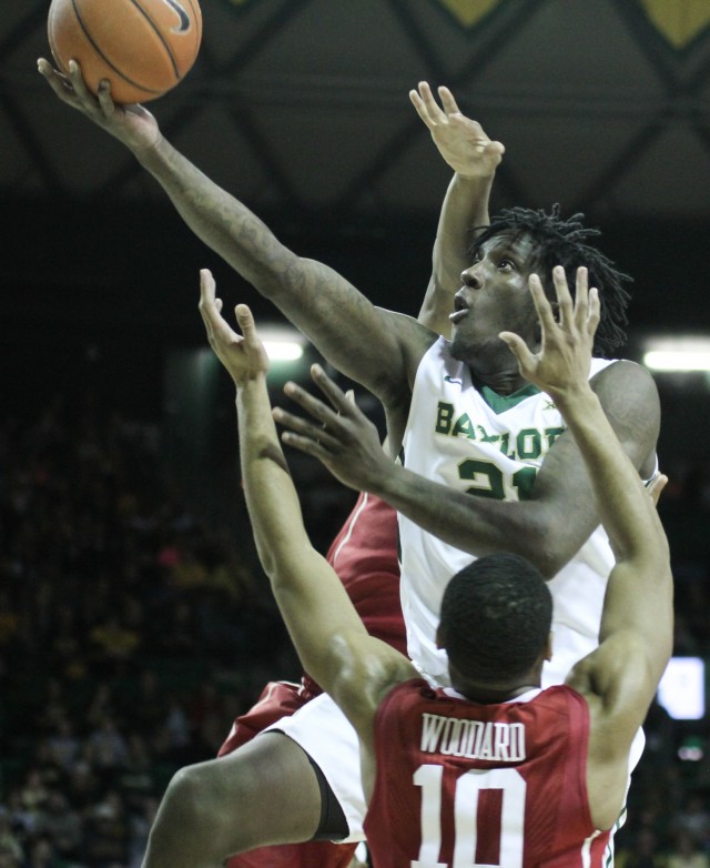Junior forward Taurean Prince lays in the ball during Baylor’s game against Oklahoma on Saturday. The Bears won 69-58. 