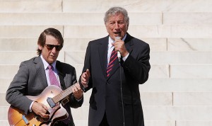 Singer Tony Bennett performs on the steps of the Lincoln Memorial during the celebration of the 50th anniversary of the March on Washington and Dr. Martin Luther King Jr.'s "I have a Dream" speech in Washington, D.C., Saturday, August 24, 2013. (Olivier Douliery/Abaca Press/MCT)