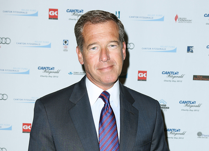 Brian Williams at the 2012 Cantor Fitzgerald Charity Day event in New York. NBC "Nightly News" anchor Williams has admitted he spread a false story about being on a helicopter that came under enemy fire while he was reporting in Iraq in 2003. Williams said on "Nightly News" on Wednesday, Feb. 4, 2015, he was in a helicopter following other aircraft, one of which was hit by ground fire. His helicopter was not hit.  Associated Press