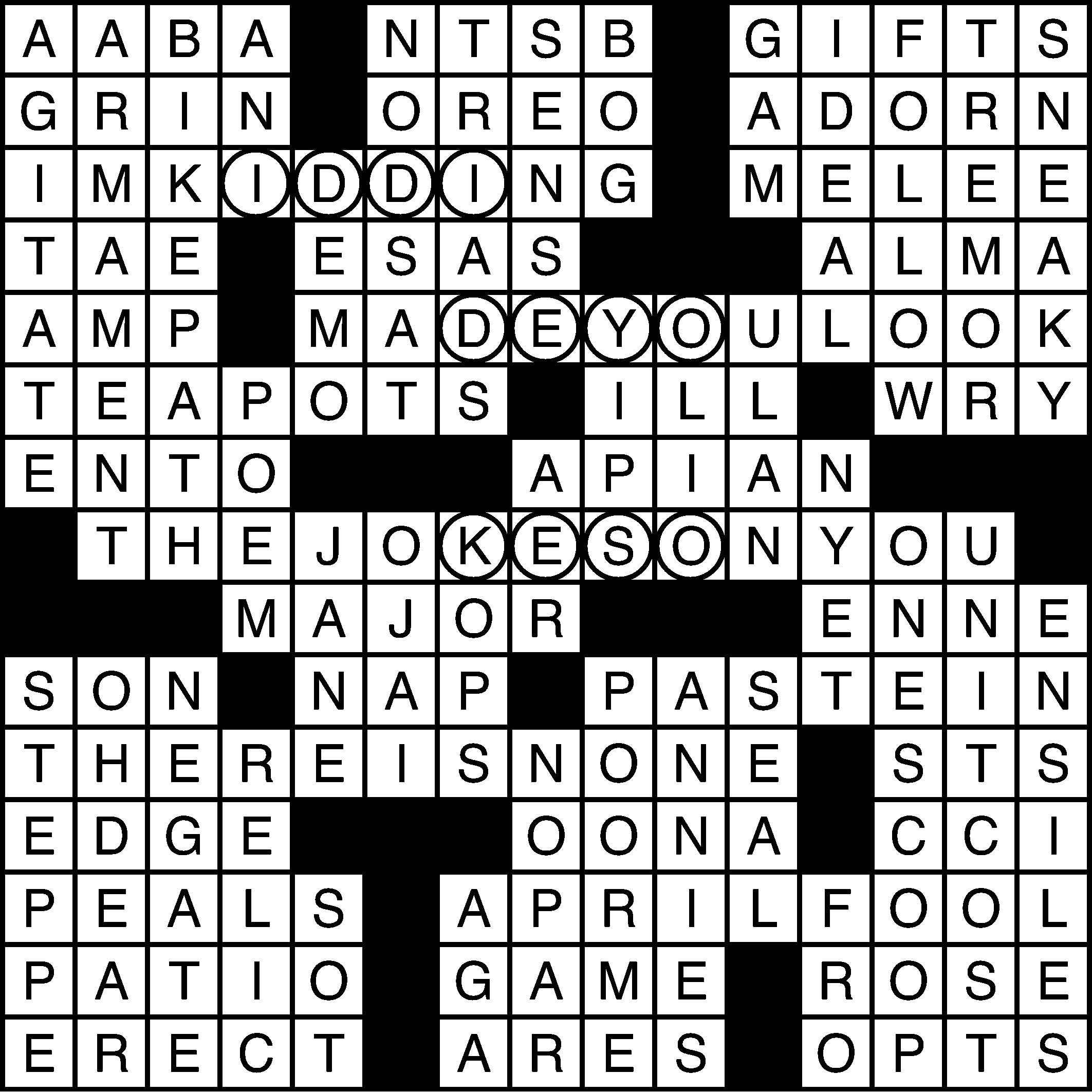 First crossword clue 5 letters