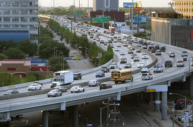 Traffic travels along the Pierce Elevated of I-45 on Monday in Houston. Texas transportation officials proposed a plan on Thursday to reconfigure the major interstate in Houston that would alleviate congestion.  Associated Press