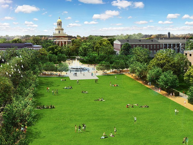 This is an image of what the renovations to Fountain Mall is expected to look like after its completion. Construction on Fifth St. and Fountain Mall started this month and is expected to be finished by homecoming this fall.  Courtesy Photo 