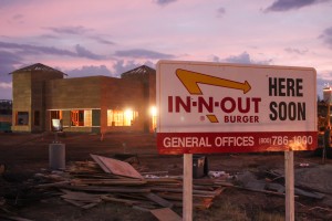 The California based In-N-Out is newly under construction as of early July 2015 on South Fifth Street and the Interstate 35 Frontage Road.