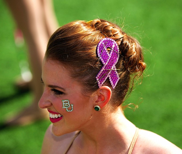 Baylor Golden Girls twirl for the cure
