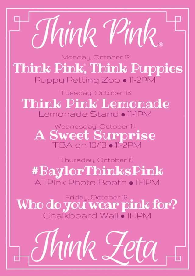 Zeta Tau Alpha Thinks Pink for breast cancer awareness