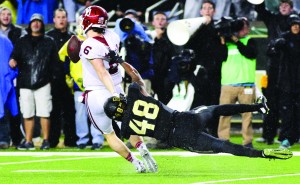 Baylor Nickelback Travon Blanchard (48); In one of the biggest games in program history, a late horsecollar penalty extended the Sooners' drive and ended Baylor's hopes of completing a comeback win at home.