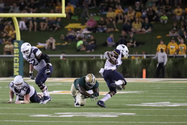 Bears trail Mountaineers 17-6 at halftime