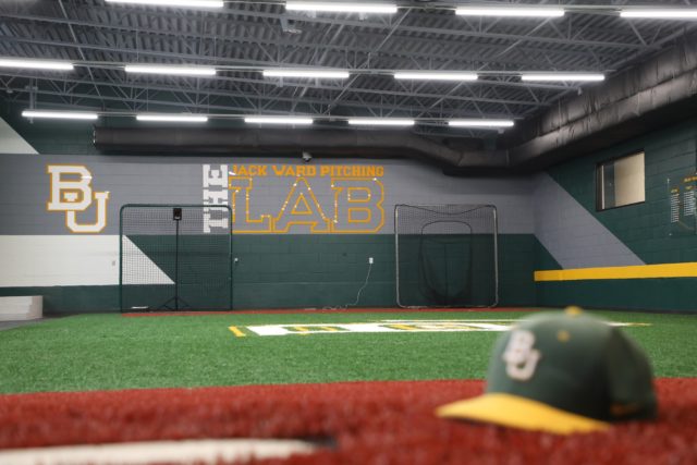 At the beginning of the 2018 season, the Baylor baseball program unveiled the Jack Ward Pitching Lab, a state of the art facility used to train and develop Baylor's pitching staff using technology to track a pitcher's movement and velocity, among other things. Lariat File Photo
