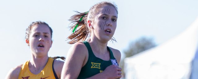 Senior Celia Holmes ACU Naimadu Classic Saturday. Holmes placed sixth in the race as Baylor women's team placed second overall. Photo courtesy of Baylor Athletics.