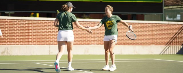 The junior duo of Isabella Harvison (left) and Paula Barañano (right) helped Baylor secure two victories in Colorado over the weekend. 
Photo courtesy of Baylor Athletics
