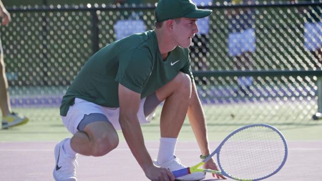 No. 9 Baylor men's tennis knocked off No. 1 Texas Christian University 5-2 Friday in Fort Worth. Photo courtesy of Baylor Athletics