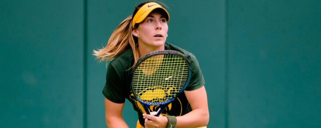 No. 21 Baylor women's tennis dropped a hard-fought match to No. 4 University of Texas, 4-3, on April 16 at Hurd Tennis Center, Photo courtesy of Baylor Athletics