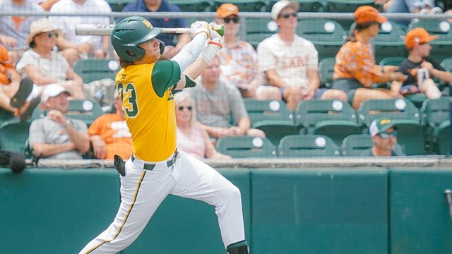 It was a rough weekend for Baylor baseball, who let up 14 homers and were outscored 46-9 across three contests with No. 10 Texas at UFCU Disch-Falk Field in Austin. Photo courtesy of Baylor Athletics