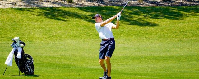 Junior Johnny Keefer secured his fourth top-10 finish of the season after tying for 10th at the Aggie Invitational on Sunday at Traditions Golf Club in Bryan. Photo courtesy of Baylor Athletics