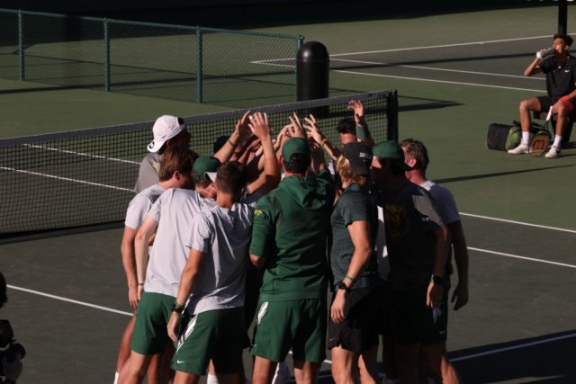 No. 4 Baylor men's tennis beat Oklahoma and Oklahoma State to finish with a home record of 11-1 this season. Grace Everett | Photographer
