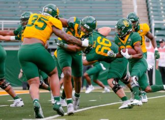 Baylor football held their annual Green and Gold Game Saturday afternoon at McLane Stadium. Photo courtesy of Baylor Athletics