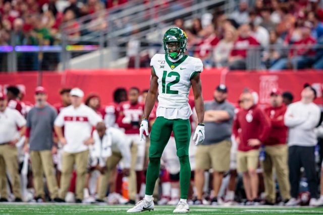Cornerback Kalon Barnes was selected with the 242nd pick in the NFL Draft by the Carolina Panthers.
Photo courtesy of Baylor Athletics