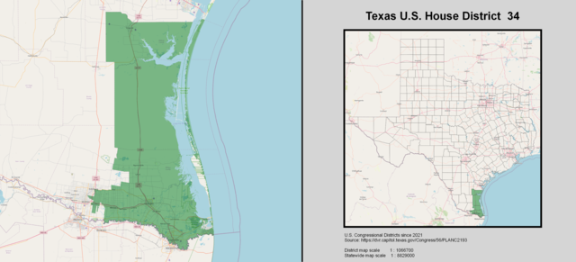 Texas's 34th congressional district.
Photo courtesy of Wikamedia Commons