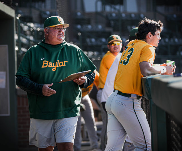 Before becoming Baylor baseball's head coach, Mitch Thompson spent 18 years in the green and gold from 1995 to 2012.
Kenneth Prabhakar | Photographer