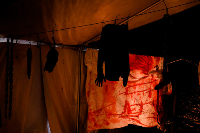 The hanging body parts are held in a special room. Assoah Ndomo | photographer