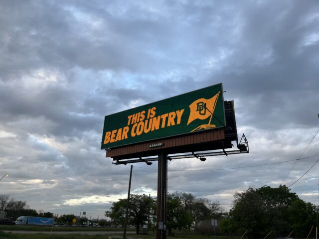 The billboard of Baylor Athletics&squot; campaign of "This is Bear Country," on Wednesday, located at I-35 and 22nd St.
Michael Haag | Sports Editor