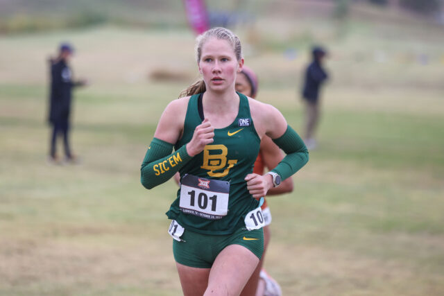 Junior Hayden Gold runs during one of Baylor cross country's 2022 meets. Photo courtesy of Baylor Athletics