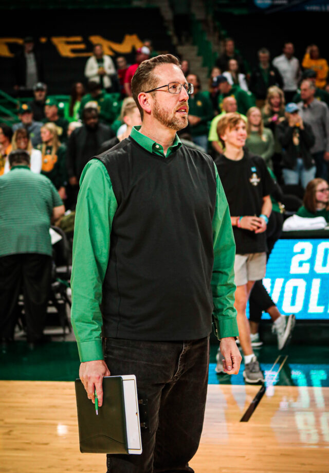 Baylor volleyball head coach Ryan McGuyre looks on to the court before the 2022 NCAA Division I Volleyball Championship First Round match against Stephen F. Austin State University on Dec. 1, 2022 in the Ferrell Center.
Kenneth Prabhakar | Photographer