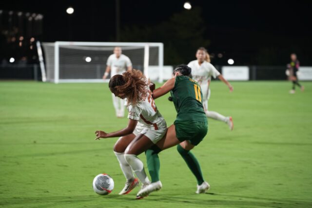 The Longhorns didn't find any offense until the second half, when they scored four scores to ultimately win 4-0. Kassidy Tsikitas | Photographer