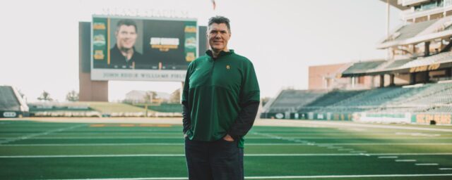 Jeff Grimes finished as a finalist for the Broyles Award — which is given to the nation's top assistant — in 2020 (BYU) and 2021 (Baylor). Photo courtesy of Baylor Athletics
