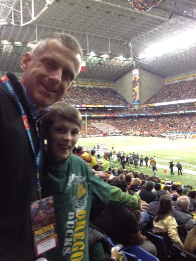 My dad took me to the Alamo Bowl, on December 30, 2013. The Oregon Ducks beat the Texas Longhorns 30-7. George  Schroeder | LTVN  Executive Producer