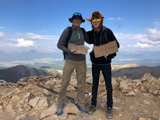 My dad and I standing at the top of Mt. Sherman at an elevation of 14,043 in 2018. George Schroeder | LTVN Executive Producer