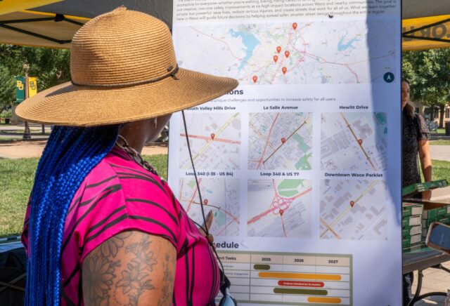 Deputy project manager Nina Ndichu outlines the "Six to Fix" initiative, outlining six potential spots for increased road and pedestrian safety measures. Sam Gassaway | Photographer