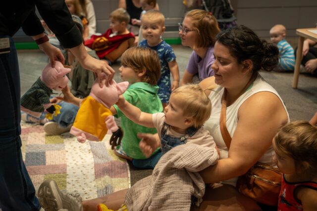 After the performance, children got to engage with the puppets, and create their own to bring home. Sam Gassaway | Photographer