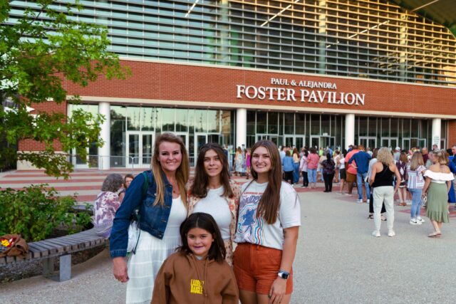 Clarksville, Tenn. freshman Melody Shapman (right) stands with her mother, Angel (left), and sisters, Jessica (top middle) and Lily (bottom middle). Brady Harris | Photographer