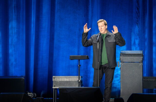Jeff Dunham wasn't shy about his Baylor pride, and was excited to be back performing at Foster Pavilion. Sam Gassaway | Photographer