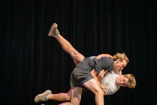 Sophomore Maddox Vines, representing Alpha Phi, literally "took down cancer" with a martial arts demonstration. Sam Gassaway | Photographer