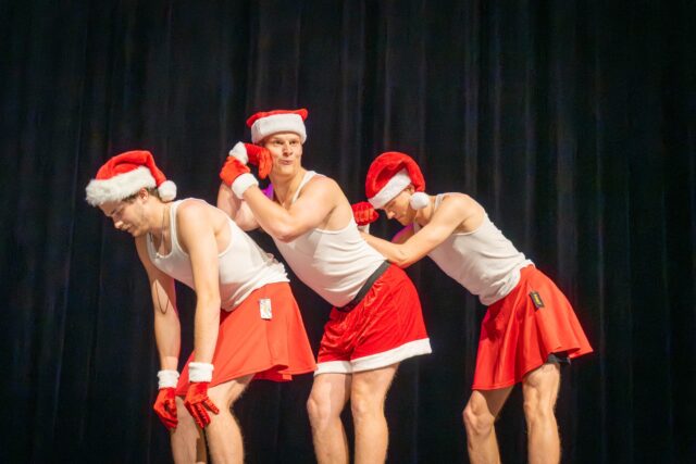 Sophomore Trey Kelly, representing Alpha Kappa Psi, referenced Mean Girls with his performance of Jingle Bell Rock. Sam Gassaway | Photographer