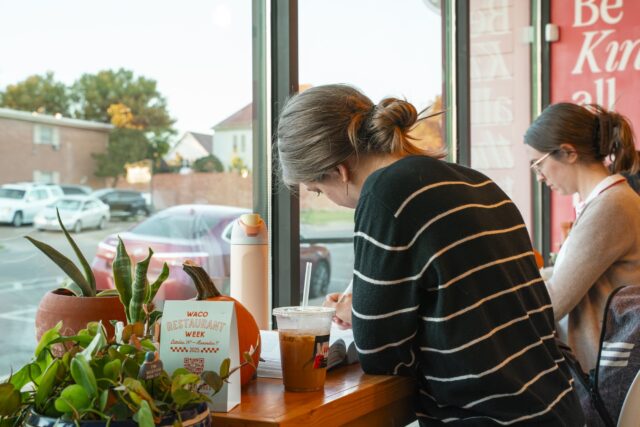 Held four times each semester, the event is designed to help graduate students carve out focused writing time alongside their peers. The first 20 attendees received a free drink