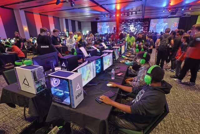 Baylor host the Texas Scholastic Esports Tournament to recruit potential Baylor Esports competitors in the Mark and Paula Hurd Welcome Center on 05/01/2025