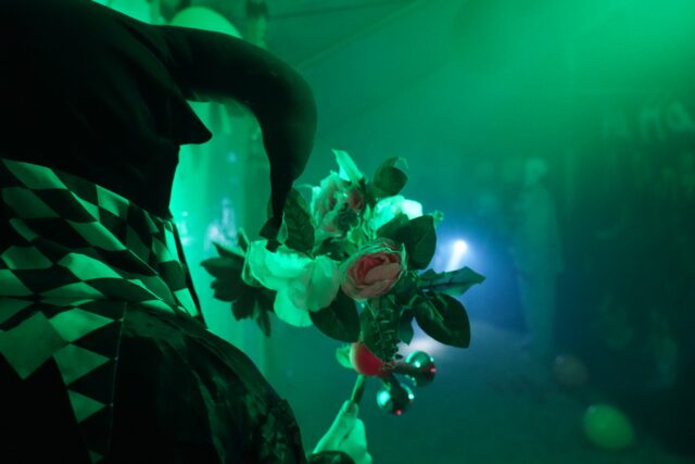 A scare actor lurks in wait for another group to terrorize at the Fiji Fright Night on Wednesday evening at Fountain Mall. Caleb Garcia | Photographer