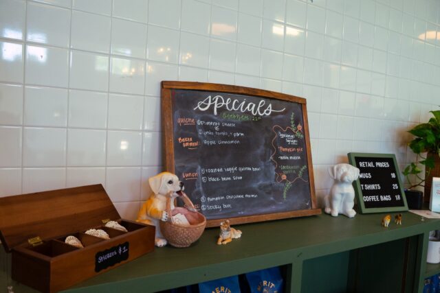 A sign at Street Dog cafe, located off Elm ave, showing some of their seasonal specials. Brady Harris | Photographer
