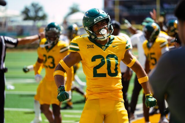 Redshirt senior safety Placide Djungu-Sungu celebrates after a massive hit to keep the momentum rolling. Brady Harris | Photographer