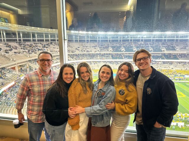 The Fuller family at McLane Stadium during a Baylor football game. Courtesy of Kristi Fuller.