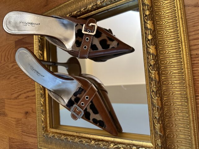 Savage thrifted these vintage cheetah print Dolce & Gabbana heels, one of many designer finds. | Photo courtesy of Audrey Savage