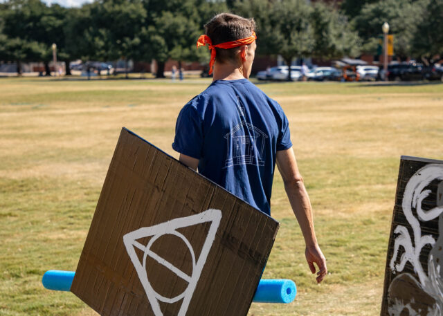 Norman, Okla., junior Josh Browder, the "Voldemort" alpha, looks for humans Tuesday morning. Hannah Webb | Focus Editor
