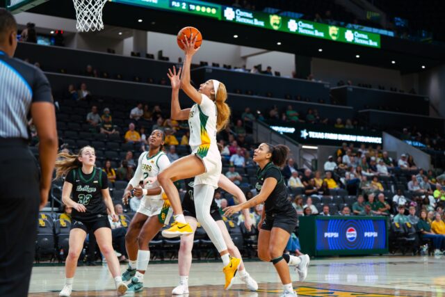 Senior guard Darianna Littlepage-Buggs going up for a layup. Brady Harris | Photographer