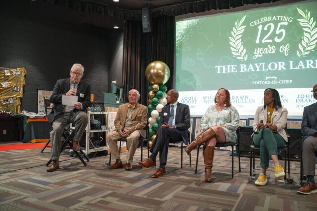 Douglas Pils, the Director of Student Media, moderated the panel, during which he asked each Editor-in-Chief about the challenges they faced and their experiences working with The Baylor Lariat. Jake Schroeder | Photographer