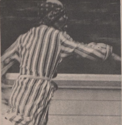 The Pie Man struck at congress Feb. 19, 1976, aiming for Student Body President John Sloan and Vice President Steve Dement. Lariat file photo