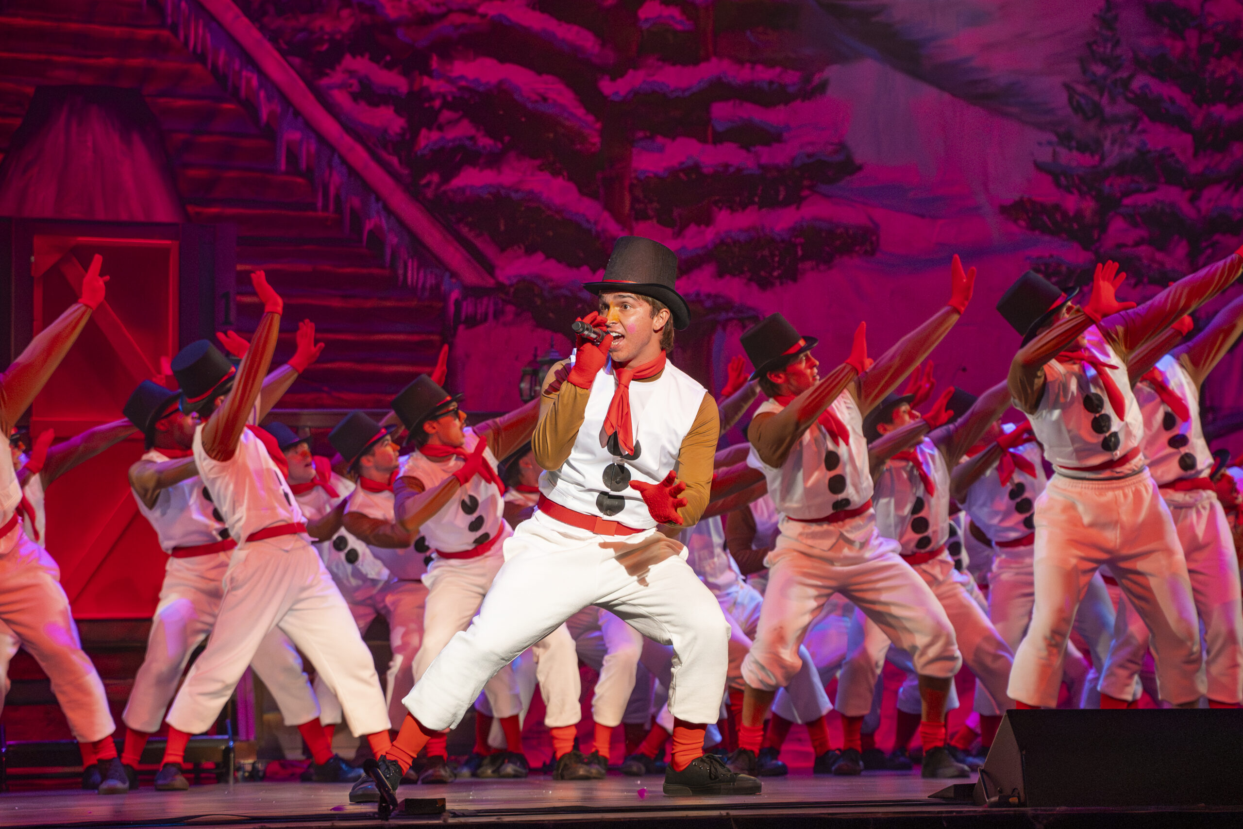 Phi Chi returns to the stage as snowmen for Sing 2026. Jake Schroeder | Photographer