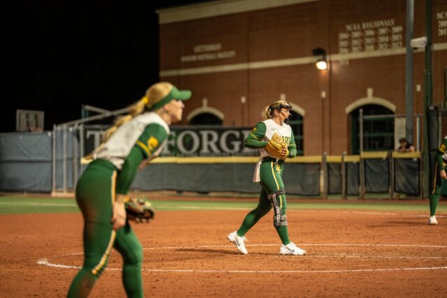 Sophomore pitcher Sadie Ross prepares to pitch the ball ...